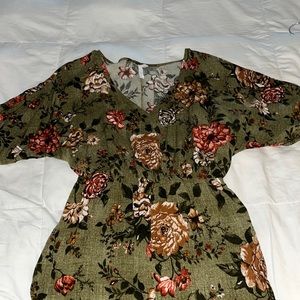 Green Floral Jumpsuit (XL)